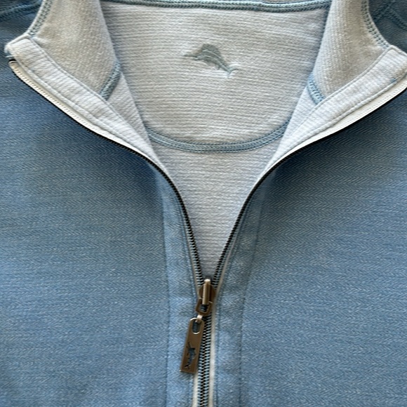 Tommy Bahama REVERSIBLE 1/2 Zip Pullover Sweatshirt w Marlin Logos Blue - Picture 9 of 12
